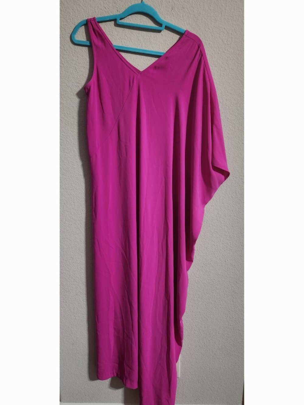 Anna Cate One-Shoulder Caftan Dress in Caroline Carmine Pink